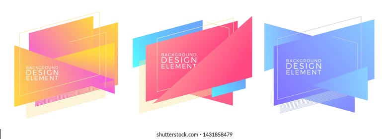 geometric badges set abstract colorful gradient minimal backgrond design