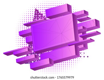 Juego de insignias geométricas. Diseño 3d creativo a la moda. Plantilla de póster moderno, fondo geométrico abstracto.