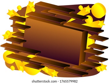 Juego de insignias geométricas. Diseño 3d creativo a la moda. Plantilla de póster moderno, fondo geométrico abstracto.