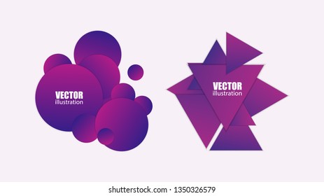 Geometric badges set. Minimal abstract background. Vector illustration
