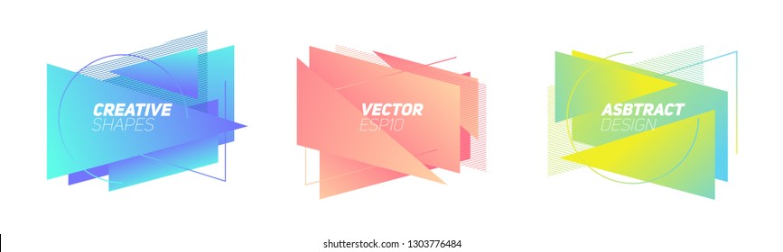 Geometric badges set. Trendy minimal design. Eps10 vector.