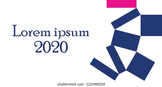 Geometric banner 2020, blue vector