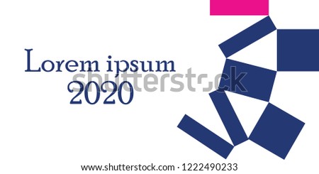 Geometric banner 2020, blue vector