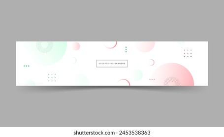 Geometric banner background, 2 color, green and pink , gradation , memphis background, abstract