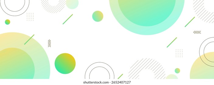 fundo de banner geométrico verde e amarelo gradient.circle forma e line.modern background.vetor eps 10
