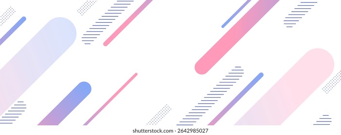 Fundo de banner geométrico cor-de-rosa e azul colorido com mênfis de linha de forma. Vetor eps 10