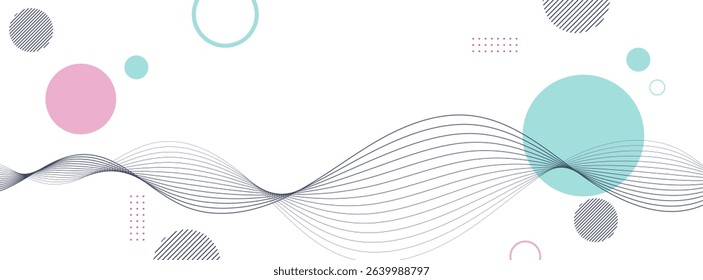 Geometric banner background. Shape. Line wave effect style. Modern . Simple design. pink and green . Vector illustration