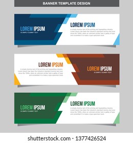 Geometric banner background template.  Modern horizontal web design. Vector.