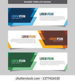 Geometric banner background template.  Modern horizontal web design. Vector.