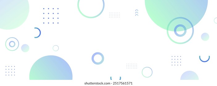 geometric banner background,abstract frame,shape memphis,green and blue gradations,circle shape,colorful,vector,eps 10