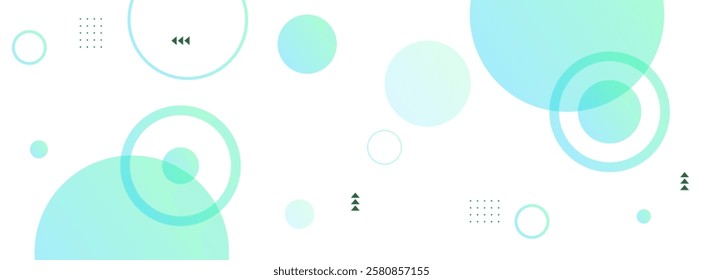 geometric banner background,shape pattern ,green and blue  ,circle shape , dots,abstarct frame, simple design.