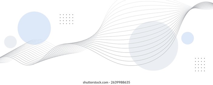 Geometric banner background.wave effect style. Blue shape circle. Line . Vector illustration.