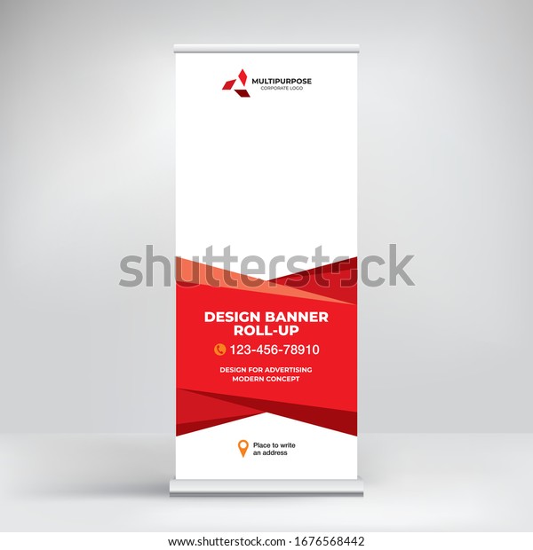 Geometric Banner Design Rollup Stand Presentations Stock Vector Royalty Free