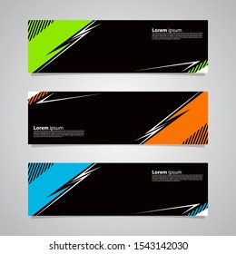 Geometric banner, geometric banner design that is easy to change, lemon green, blue, orange and black, suitable for banners, web, templates, covers, posters, etc.