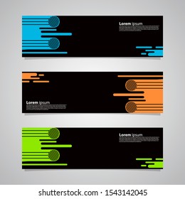 Geometric banner, geometric banner design that is easy to change, lemon green, blue, orange and black, suitable for banners, web, templates, covers, posters, etc.