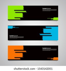 Geometric banner, geometric banner design that is easy to change, lemon green, blue, orange and black, suitable for banners, web, templates, covers, posters, etc.