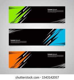 Geometric banner, geometric banner design that is easy to change, lemon green, blue, orange and black, suitable for banners, web, templates, covers, posters, etc.