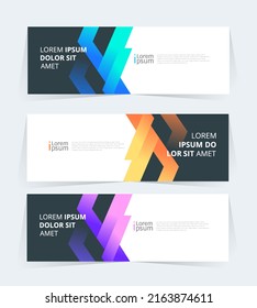 Geometric banner design with Vector presentation template.