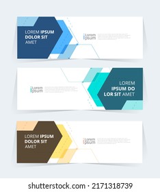 Geometric banner design with Vector presentation template.