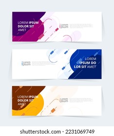 Geometric banner design with Vector presentation template.