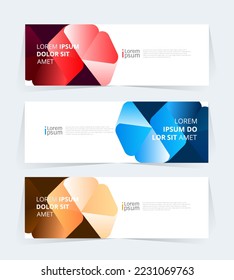 Geometric banner design with Vector presentation template.