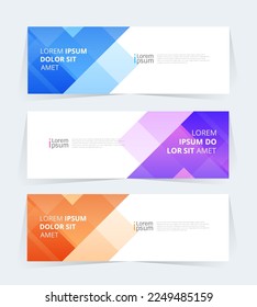 Geometric banner design with Vector presentation template.