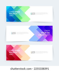 Geometric banner design with Vector presentation template.