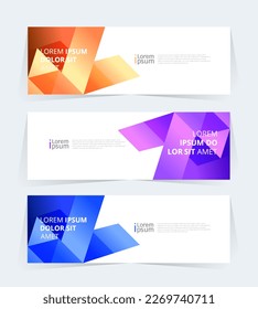 Geometric banner design with Vector presentation template.