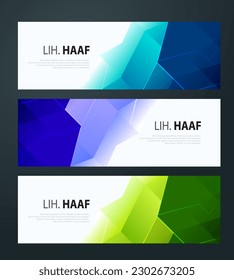 Diseño de pancartas geométricas con plantilla de presentación de vectores.