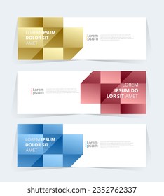 Geometric banner design with Vector presentation template.