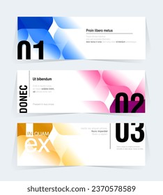 Diseño de pancartas geométricas con plantilla de presentación de vectores.