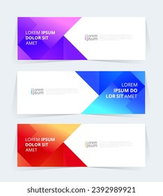 Geometric banner design with Vector presentation template.