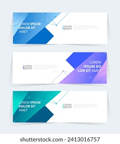 Geometric banner design with Vector presentation template.