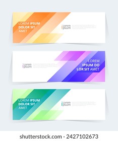 Geometric banner design with Vector presentation template.