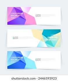 Geometric banner design with Vector presentation template.