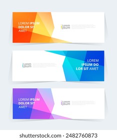 Geometric banner design with Vector presentation template.