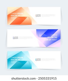 Geometric banner design with Vector presentation template.