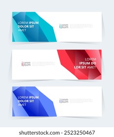 Geometric banner design with Vector presentation template.