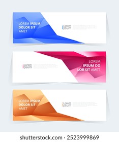 Geometric banner design with Vector presentation template.