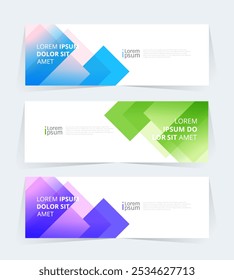 Geometric banner design with Vector presentation template.
