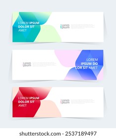 Geometric banner design with Vector presentation template.