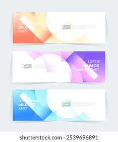 Geometric banner design with Vector presentation template.