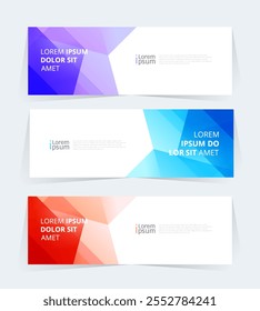 Geometric banner design with Vector presentation template.
