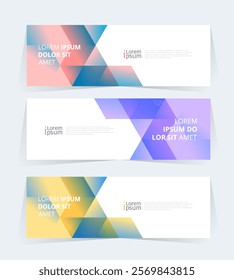 Geometric banner design with Vector presentation template.