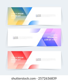 Geometric banner design with Vector presentation template.