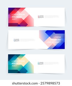 Geometric banner design with Vector presentation template.