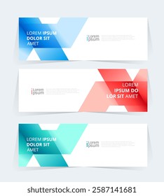 Geometric banner design with Vector presentation template.