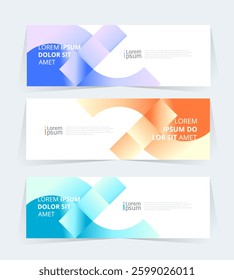 Geometric banner design with Vector presentation template.