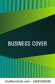 Geometric banner flyer background vector template. Corporate branding leaflet. Cover template with logo place. Advertising publication backdrop. Lines gradient texture booklet layout.
