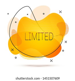 Geometric banner with inscription Limited on white background. Gradient abstract banner with flowing liquid shapes. Fluid color banner. Vector illustration